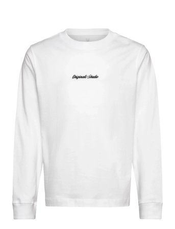 Jornorrebro Emb Tee Ls Crew Neck Jnr White Jack & J S