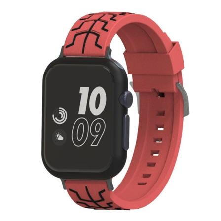 Apple Watch Series 4 44mm kalanluinen silikoninen ranneke - Punainen / Musta Red