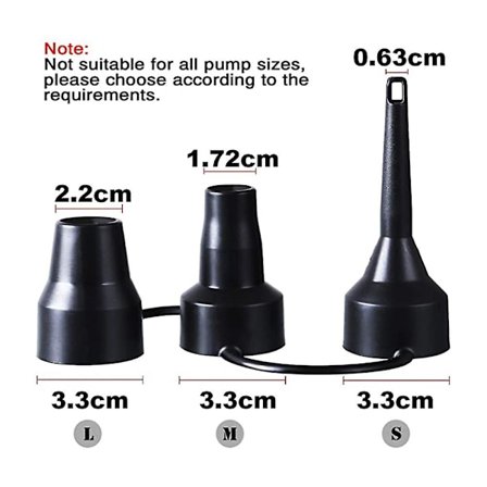 3-pakning oppblåsbare pumpemunnstykker, luftpumpe-adaptertilbehør for delvis luftmadrass