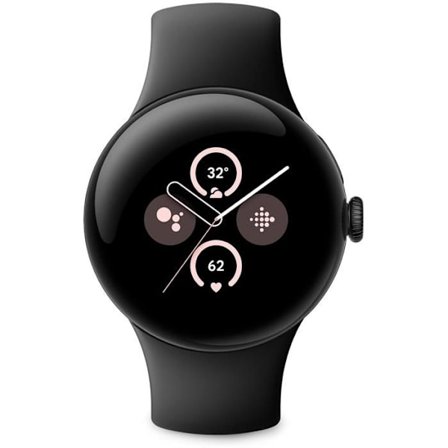 Smartwatch - GOOGLE - Pixel Watch 2 - Mat Sort Aluminium - Sort Sportarmbånd - 4G LTE