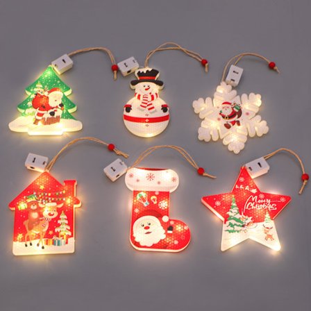 LED juldekorationsljus Snowman Strumpor Snowflake Lights C