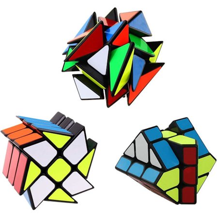 Speed ??Cube Sæt 3 Pakke Magic Speed ??Cube Bundle 3x3x3 YJ Windmi