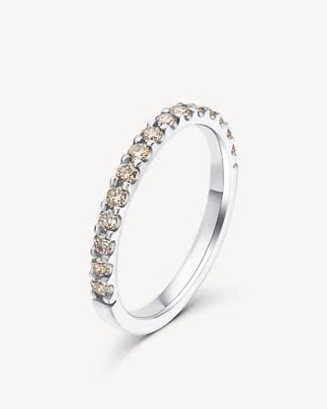 Lunette Diamond Ring Champagne Diamonds 950 Platinum - Eternity Rings from Vanbruun