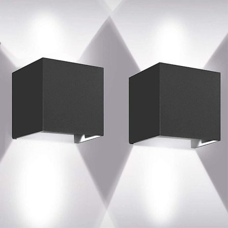 2 stk. sæt 12W LED Væglampe Indendørs Moderne Væglampe Aluminium Belysningsarmaturer til Stue Soveværelse Badeværelse Køkken Spisestue Kold Hvid