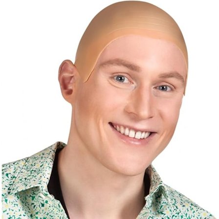 Latex Parykk for Karneval, Halloween og JGA, Hårløs Parykk for Kostyme