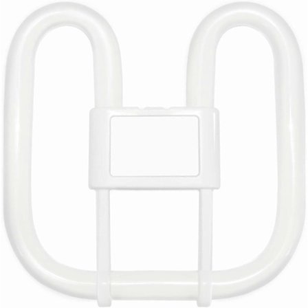 GR10q 4-pins pære 28W 3500K Varmhvit, 2000LM, 2D Firkantet CFL Kompakt Lysstoffrør 4-pins pære, AC 220V, GR10q DD Flat Butterfly Pære for