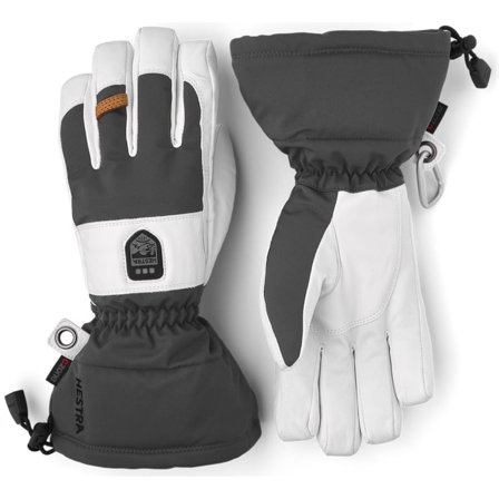 Hestra Power Heater Gauntlet - 5 Finger ski gloves Grey 10