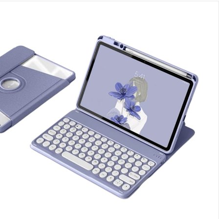 360° Roterande Bluetooth Tangentbordsfodral Kompatibelt med iPad 11 (A16) 2025 & iPad 10 (2022) 10.9 - Lavendellila