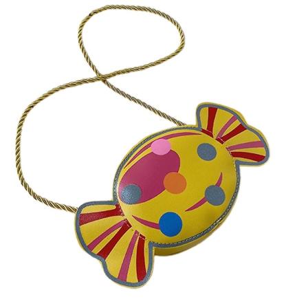 Söt Godisformad Axelväska PU-Läder Crossbody Väska Messenger Väska För Barn Gul