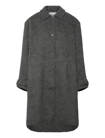 Monki Knee-Length Single-Breasted Coat - Grey - XS