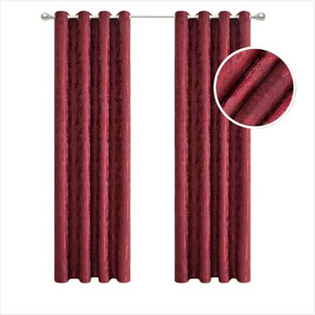 Skinnende Mørklægningsgardin (132x260cm, Enkelt Panel med Øjer) - Privatliv & Lyskontrol Red