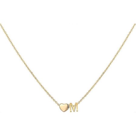 Initial Hjerte Halskæde, 18K Guldbelagt Rustfrit Stål Lille Hjerte Bogstav Halskæde Personlig Monogram Navn Halskæde til Kvinder Piger