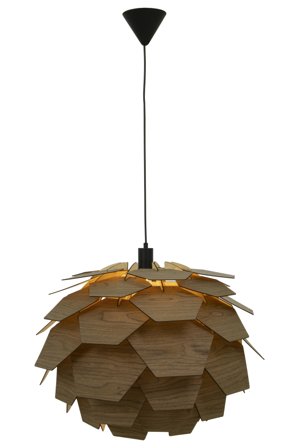 Aneta Lighting CARPATICA taklampa Ø60, brun fanér, E27