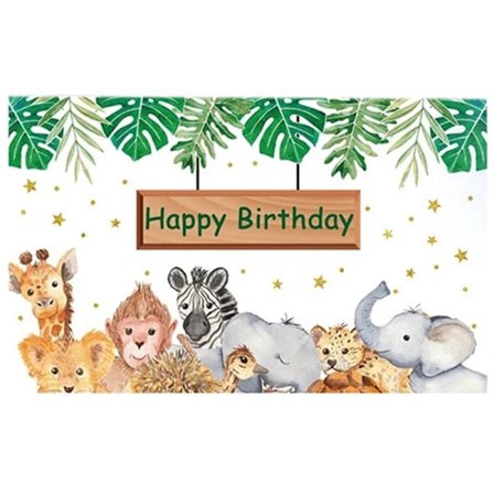 Jungeldyr Bakgrunn Bursdagsfest Dekorasjon Barn Bursdag Dekorasjon Jungel Tema Fest Tilbehør F
