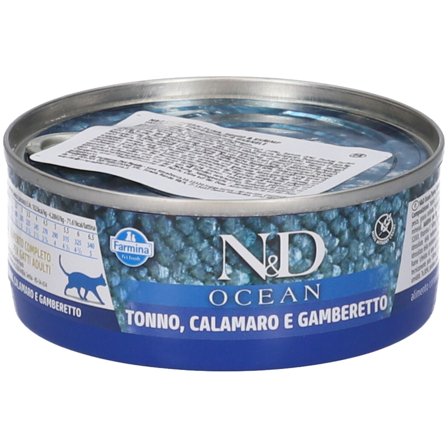 N&D Ocean con Tonno Calamaro e Gamberetto Cibo Umido Per Gatti