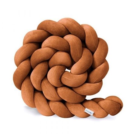 4M Spjälsängskudde, Sammet Baby Skydd Spjälsängsskydd Fläta (Brun)