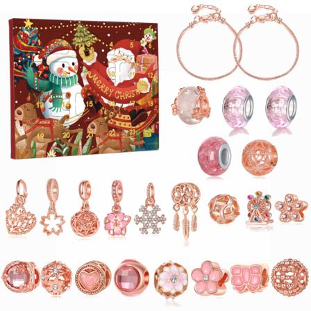 Uusi joulu adventtikalenteri koristeet lahja lähtölaskenta kalenteri adventti DIY rannerengas sokea laatikko