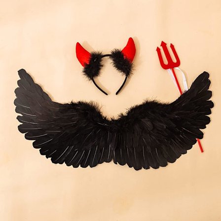 Vuxen Ängelvingar Kostym Fjäder Maskerad Ängelvingar och Halo