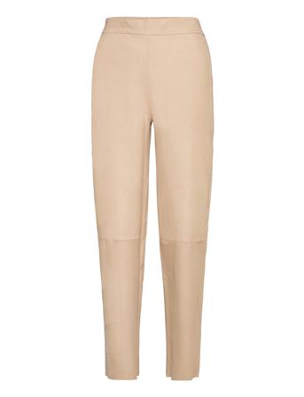 Aliciadep Pants Trousers Leather Leggings/Bukser Beige DEPECHE*Betinget Tilbud