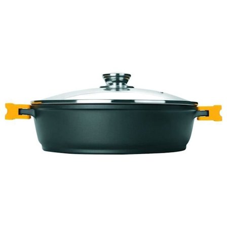 Sauteuse - IBILI - Evolution - 28 cm - Aluminiumgjuten - Glaslock - Non-stick
