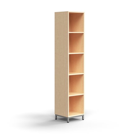 Bücherregal QBUS, 2020x400x400 mm, Silber, Birke