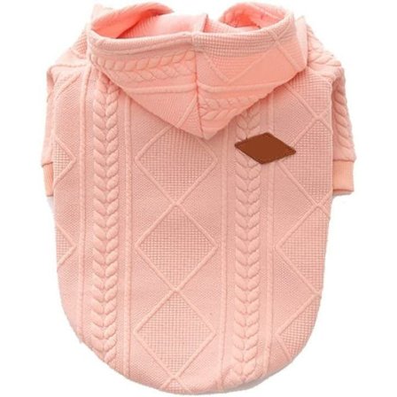 Lynlås hættetrøje til hunde kæledyrstøj hund kat tøj søde kæledyrstøj varmt hætte vinter varm hvalp fransk bulldog mops (M,Pink)