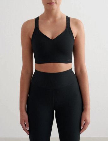 aim ́n Ribbed Performance Support Bra - Black - XS