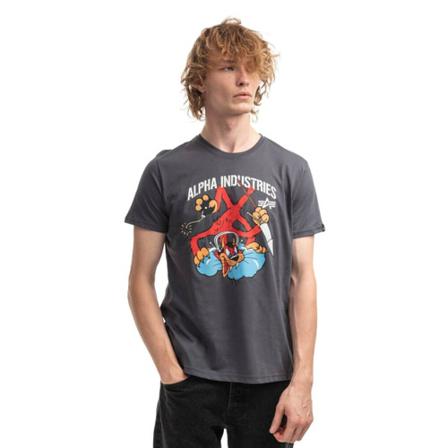 Alpha Industries, Koszulka męska Alpha Industries Fighter Squadron Tee 108502 136 XL Szary, Mężczyzna, Rozmiar: XL