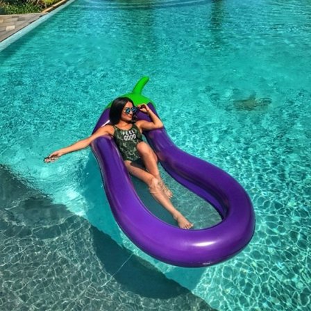 270 Cm Aubergine Uppblåsbar Pool Floats Flotte Simring