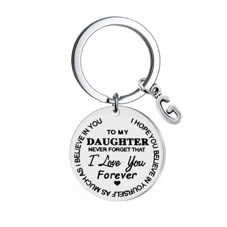 Nyckelring med tag "To my Daughter" (Till min dotter) Rostfritt stål