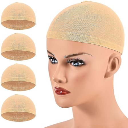 4 Svarta Strumpbyxor Perukmössor, Stretch Nylon Perukmössor