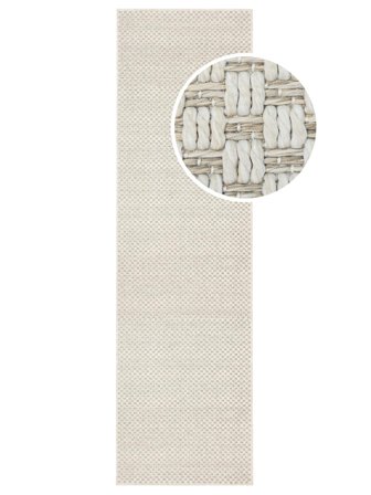 Indoor/Outdoor Rug Washable Small Benni - Beige/White 100X300 Scandinavian Style