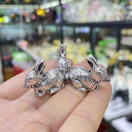 Kanin Display Stand Holder Krystalkugle Base SØLV