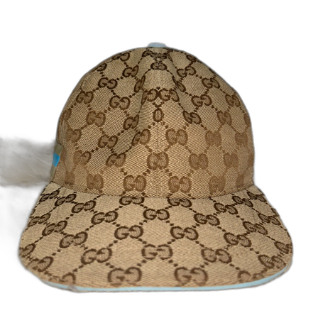 Gucci keps med monogram och blå detalj