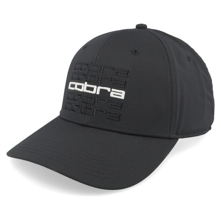 Cobra - Musta adjustable Lippis - Repeat Cap Black Adjustable @ Hatstore
