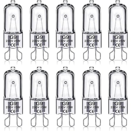 G9 Halogenpærer 25W, 230V, 10-pak