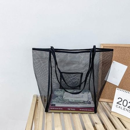 Beach Mesh Bag Mesh Nettote SVART
