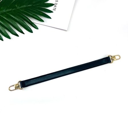 Skinn Short Bag Strap Bag Håndtak SVART