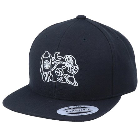 Kiddo Cap - Kids Space Scene Black Snapback Snapback Black Cap - @ Hatstore