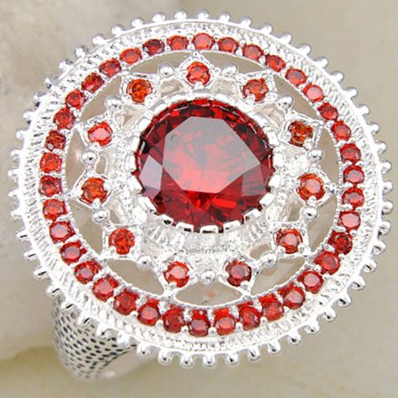 Silver RING Röd kvarts ÄDELSTEN