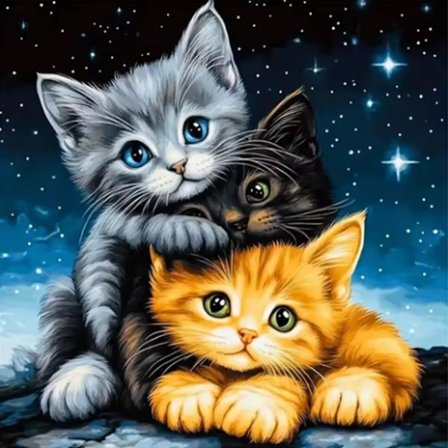 Diamant Mosaik Kat Dyr Fuld Rund Diamant Maleri Tegneserie Kit Broderi Børn Hobby