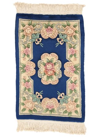 China 90 Line Teppich 60X90 Beige/Dunkelblau Wolle, China