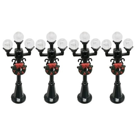 Miniatyr jul gata lampa stolpe park bänk mini gata ljus