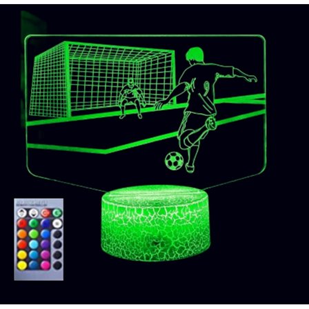 3D Fotball Fotball Nattlys Bordsklampe Optisk Illusjon Lamper 16 Farge Skiftende Lys LED Bordlampe Jul Hjem Kjærlighet Bursdag Barn Barn Gave