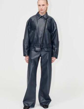 STINE GOYA 2387 Cotton Drill / Faux Leather, H - Black - XL