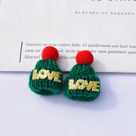 Uld Strikket Julehat Koreansk Mini Lille Hat Jule Legetøjsdekoration Pomponer Ornament Tilbehør