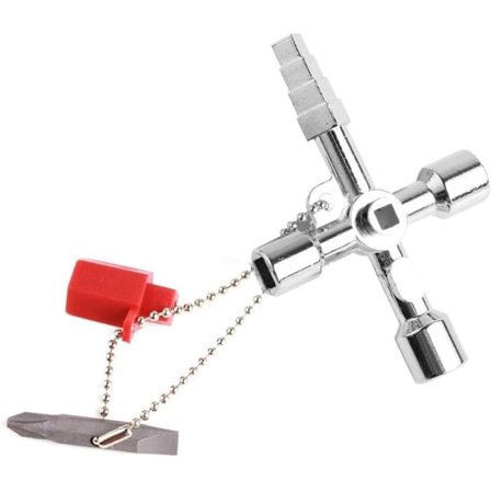 Stk. Trekantnøgle, Brandmandsnøgle, Bærbar Multifunktionsnøgle, Velegnet til Alle Typer Elevatorer og Vandmålere Trekantnøgle