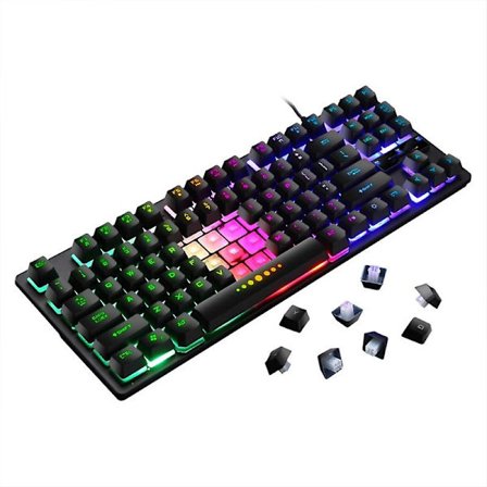 Gk-10 Trådløst 87 Taster Mekanisk Spil Tastatur Rgb Baggrundsbelyst Til Pc Gamer