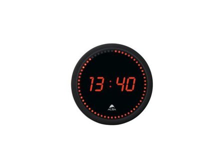 ALBA Väggklocka LED 30 cm svart/röd - Lyreco - Kontorsmöbler och inredning - Väggur - Väggur
