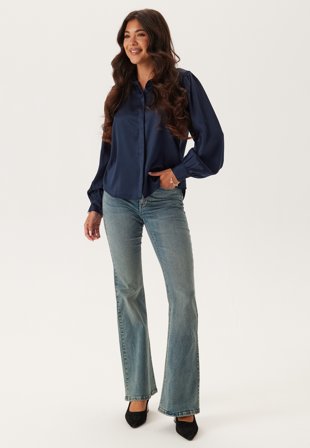 BUBBLEROOM Satin Puff Sleeve Shirt Tøj